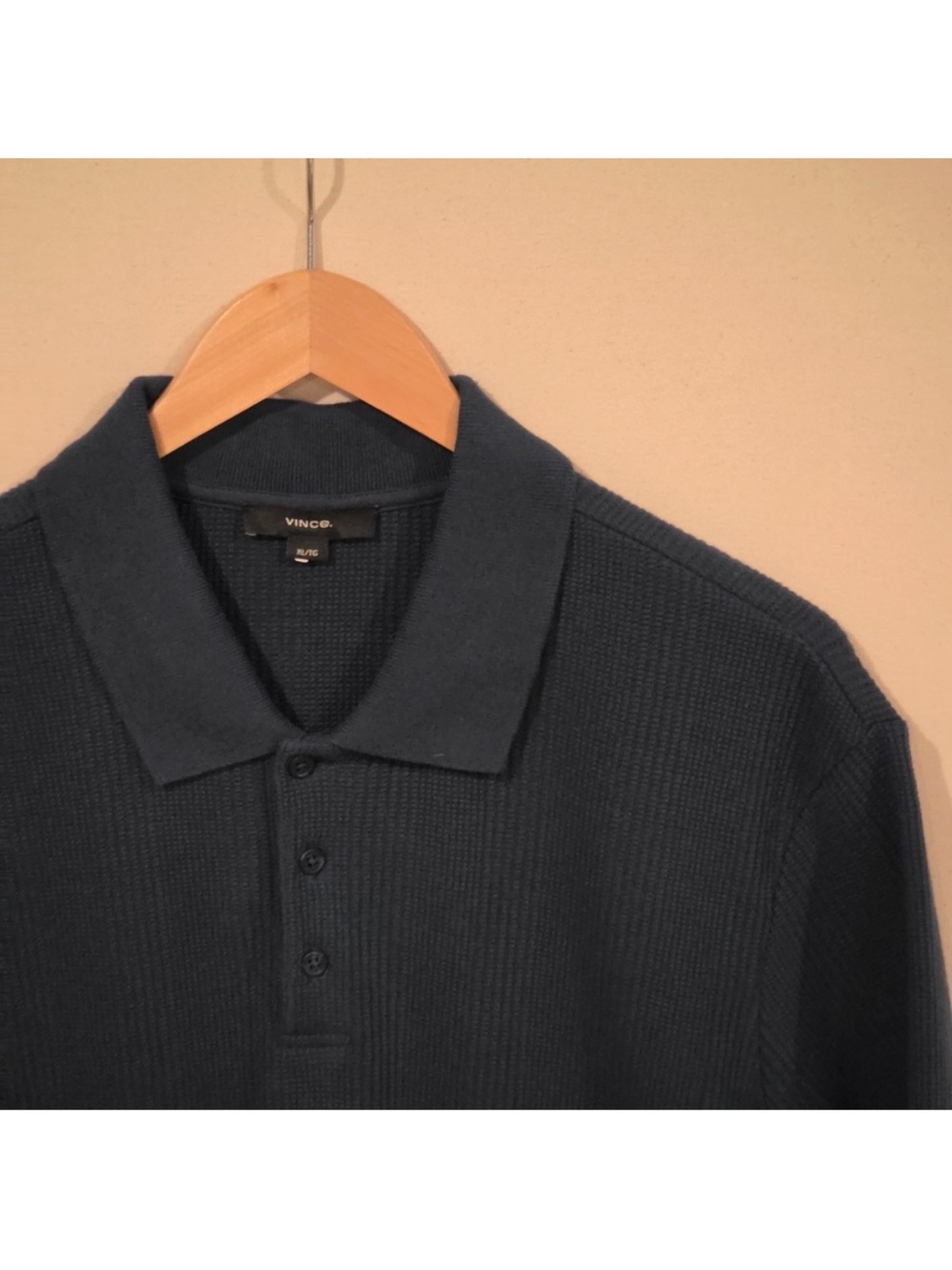 Vince Variegated Cotton Polo Shirt XL